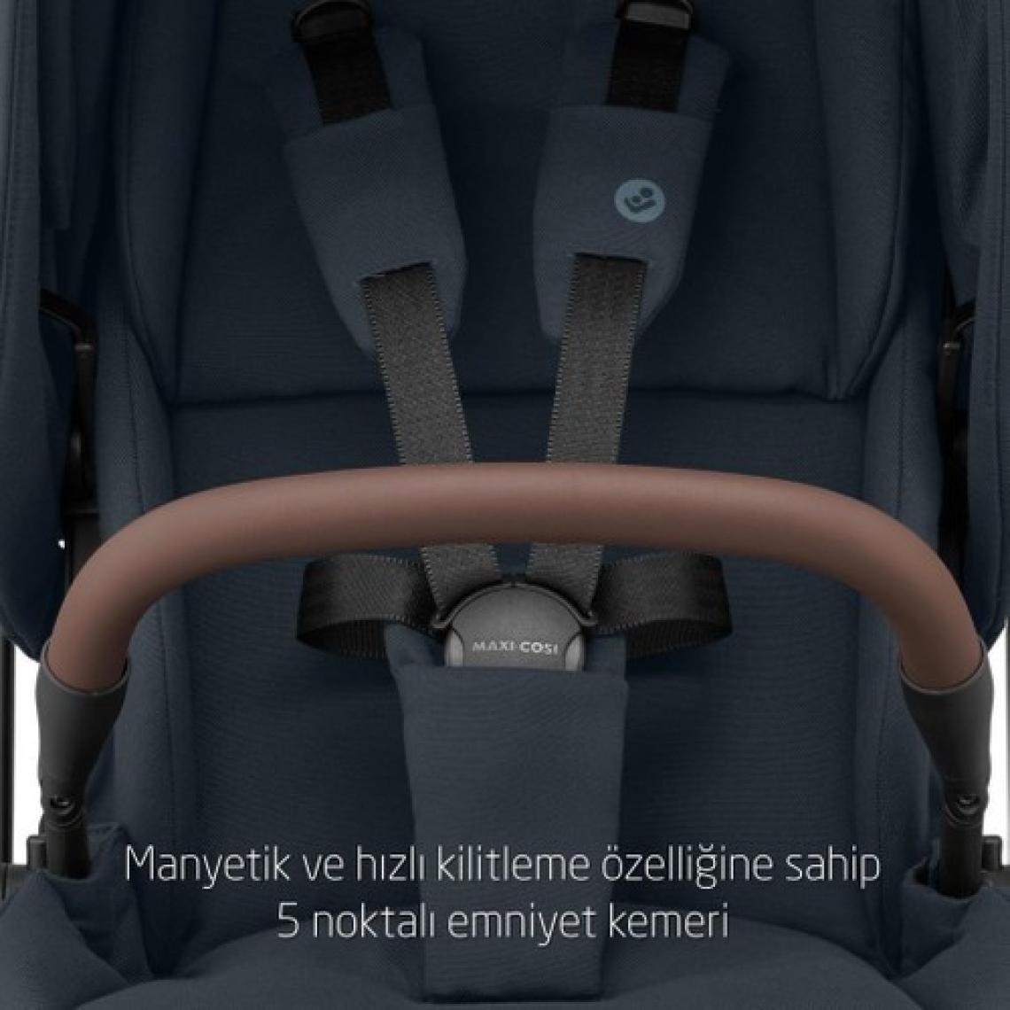Maxi-Cosi Leona2-Cabriofix Tek Elle Katlanabilen Ultra Kompakt Çift Yönlü Seyahat Sistem Bebek Arabası Essential Graphite