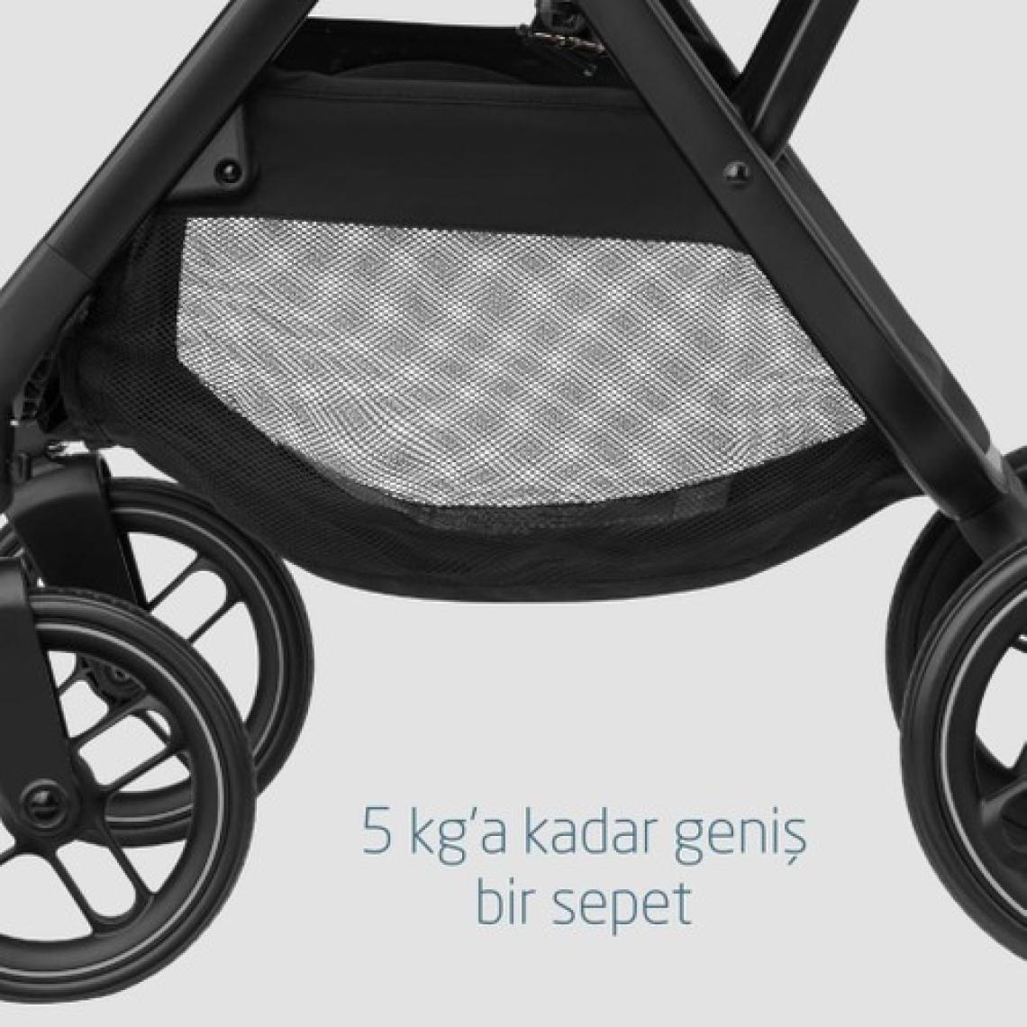 Maxi-Cosi Leona2-Cabriofix Tek Elle Katlanabilen Ultra Kompakt Çift Yönlü Seyahat Sistem Bebek Arabası Essential Graphite