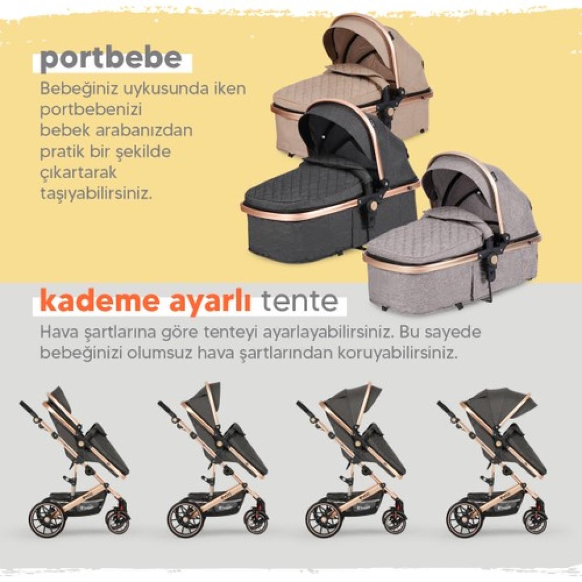 Huggy Evoc 5 in 1 Travel Bebek Arabası Antrasit