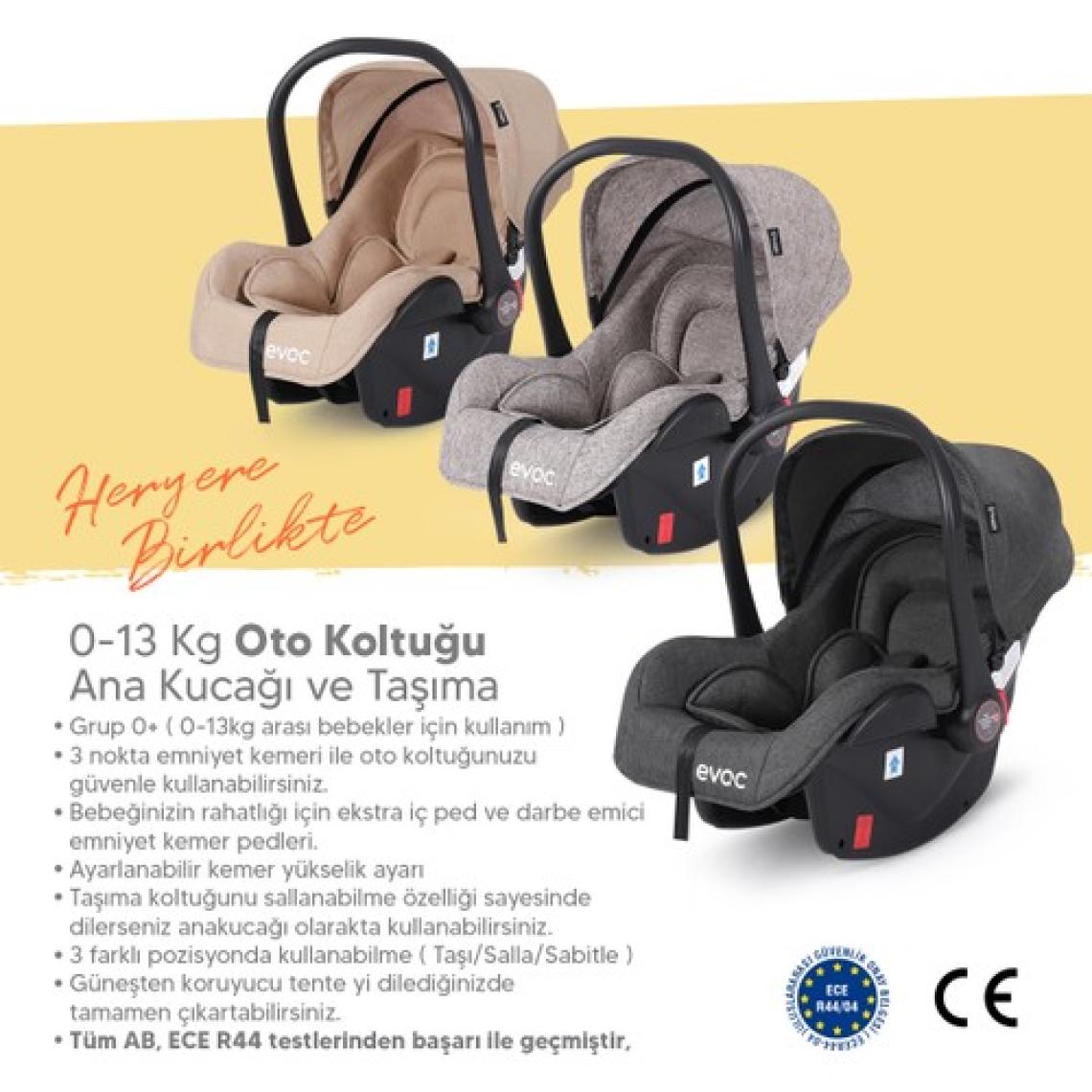 Huggy Evoc 5 in 1 Travel Bebek Arabası Antrasit
