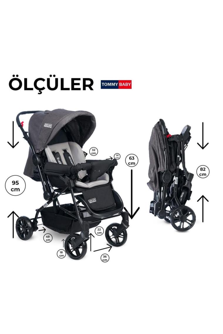 Tommybaby Elegant Travel Sistem Çift Yönlü Bebek Arabası Kahverengi