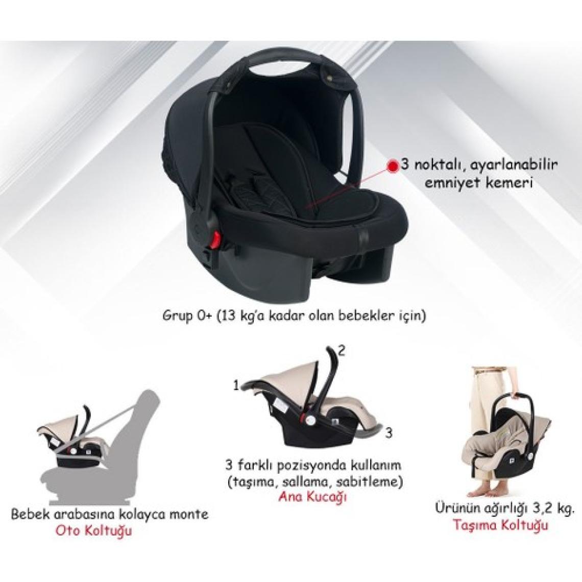 Joell Truva 1712 Füme Travel Sistem Bebek Arabası