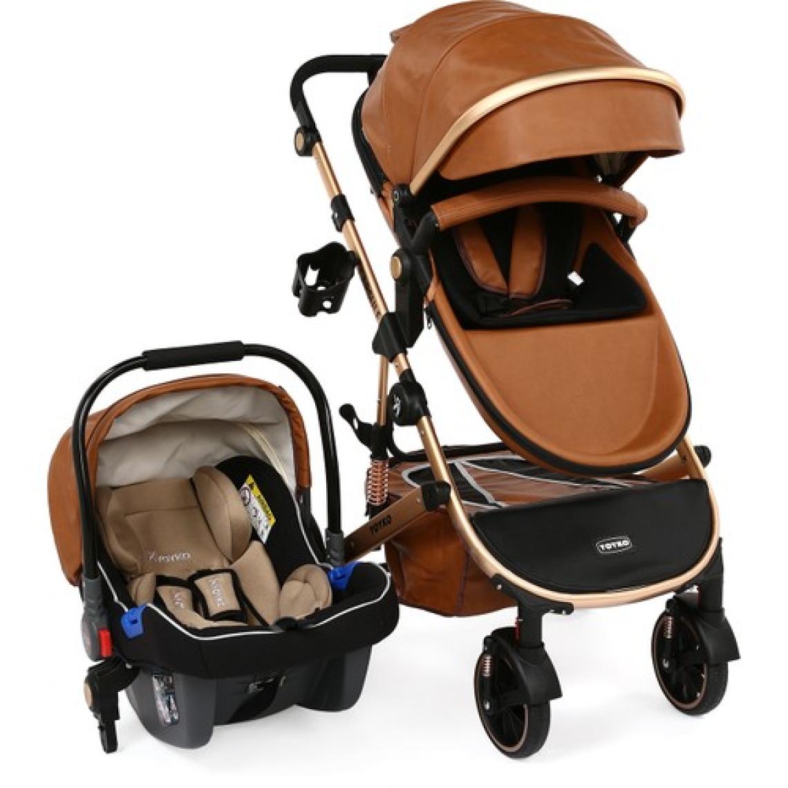 Yoyko Capsule Egg Travel Sistem Bebek Arabası Kahve Rose