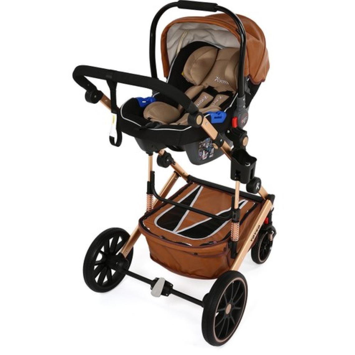 Yoyko Capsule Egg Travel Sistem Bebek Arabası Kahve Rose