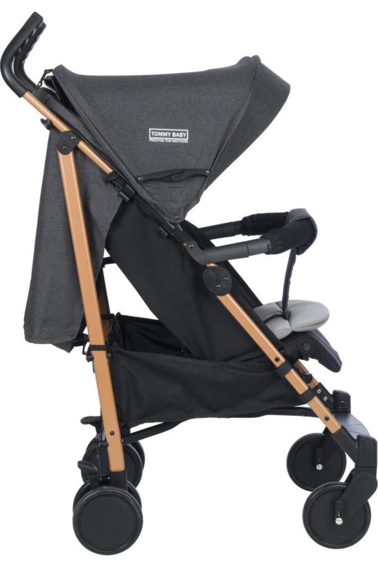 Tommybaby Luppo Gold Tam Yatar Antrasit Baston Bebek Arabası