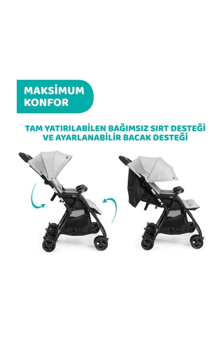 Ohlala 2 Twin Ultra Hafif Ikiz Bebek Arabası Silver