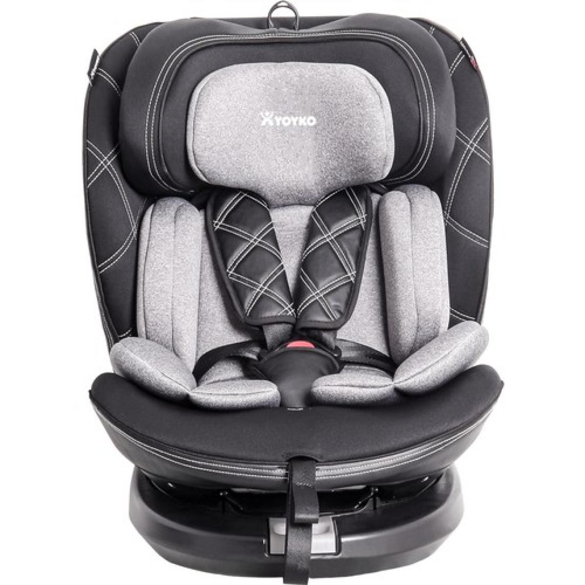 Yoyko Ultimate 360 ° Dönebilir Yatabilir 0-36 Kg Deri Oto Koltuğu ISOFIX/SIP/LATCH Gri