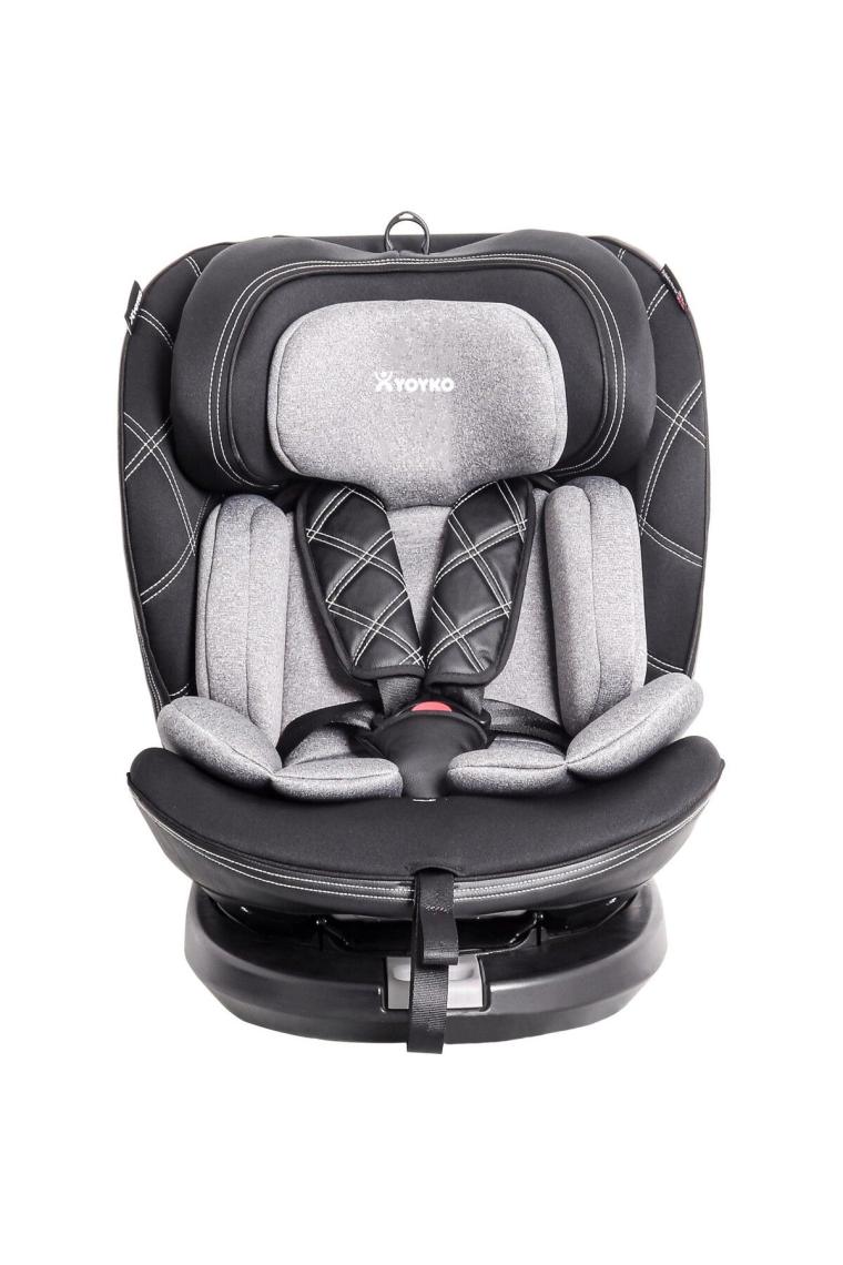 Yoyko Ultimate 360 ° Dönebilir Yatabilir 0-36 Kg Deri Oto Koltuğu ISOFIX/SIP/LATCH Krem