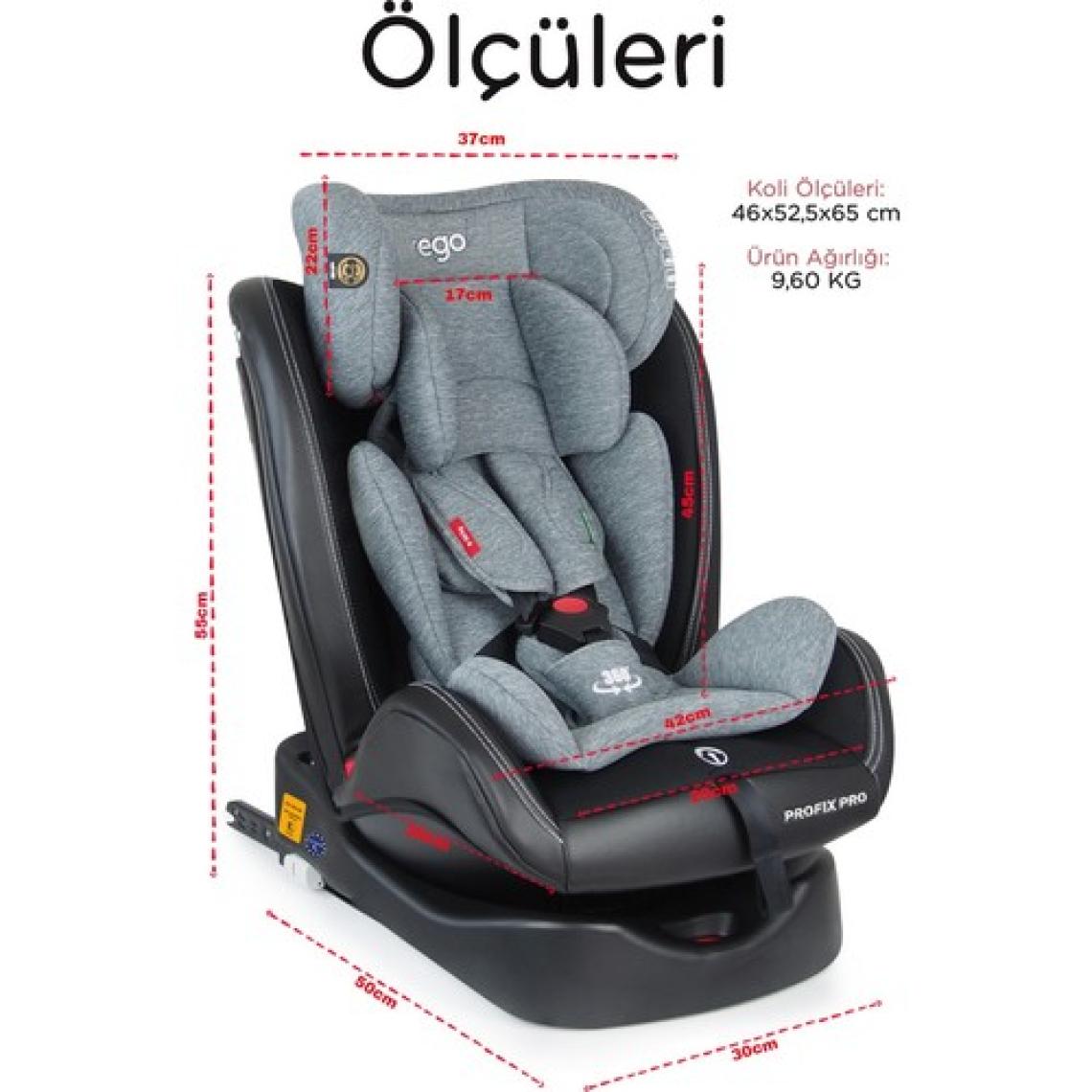 Prego Profix Pro 360 Derece Dönebilen 0-36 kg Isofixli Oto Koltuğu