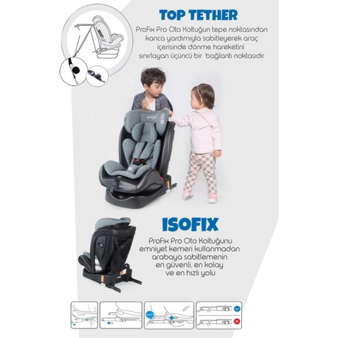 Prego Profix Pro 360 Derece Dönebilen 0-36 kg Isofixli Oto Koltuğu