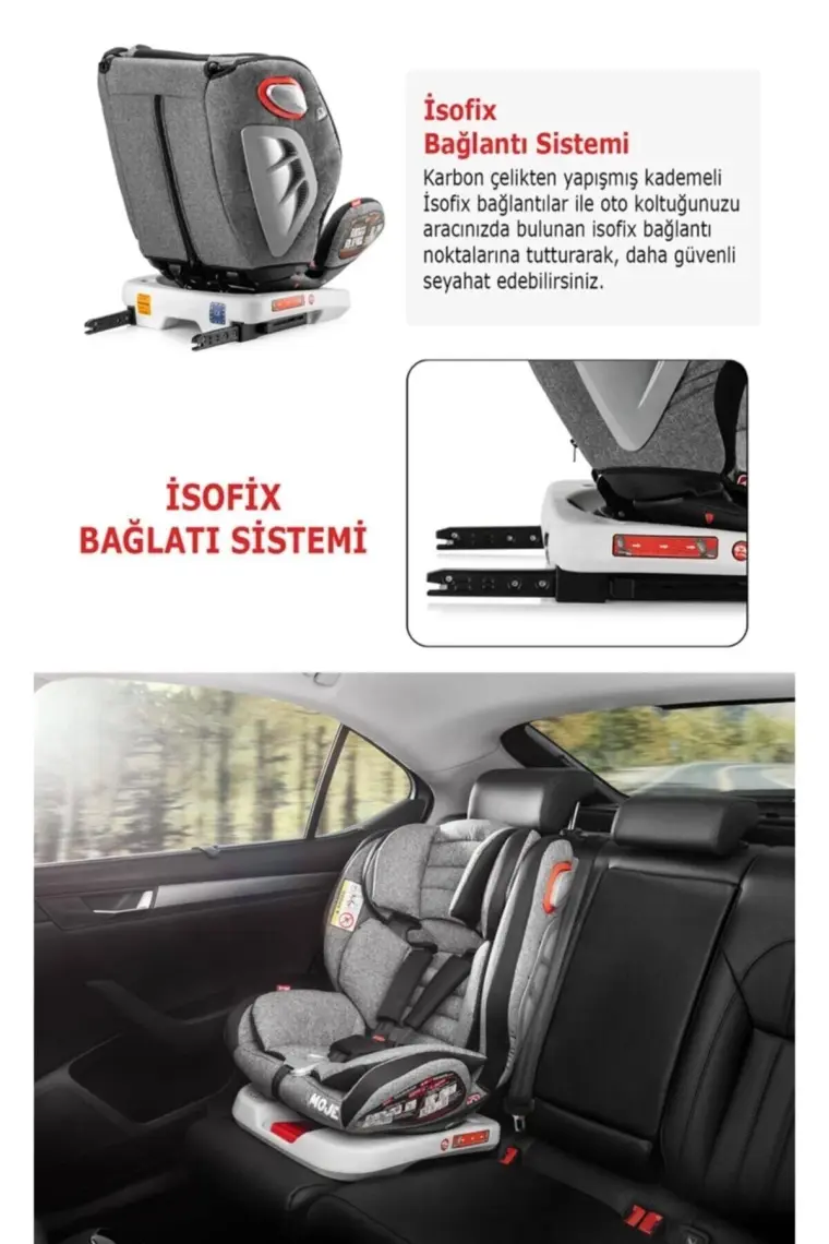Moje Safe Up 0-36 kg 360° Dönebilen Isofix'li Oto Koltuğu