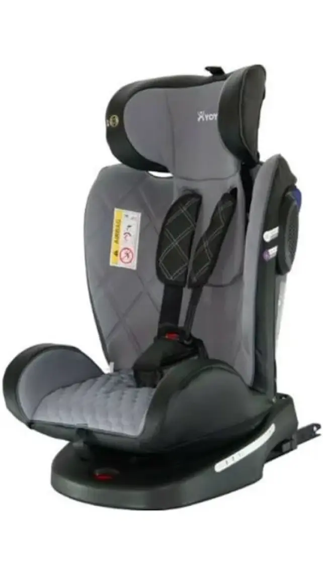Yoyko Ultimate 360 ° Dönebilir Yatabilir 0-36 Kg Deri Oto Koltuğu ISOFIX/SIP/LATCH Gri