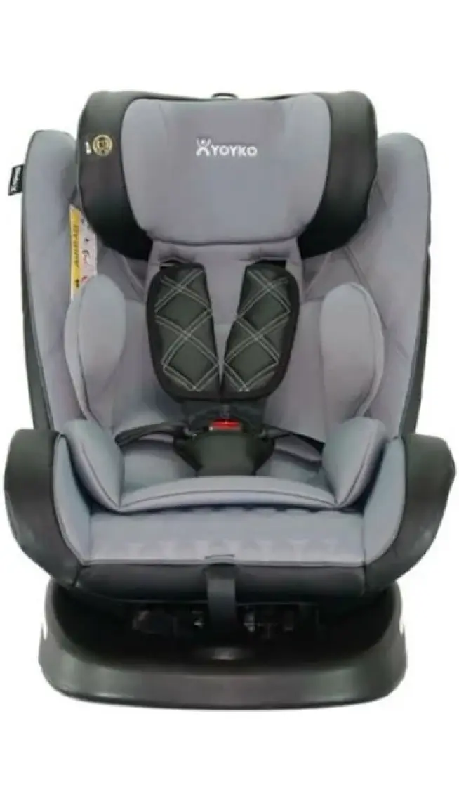 Yoyko Ultimate 360 ° Dönebilir Yatabilir 0-36 Kg Deri Oto Koltuğu ISOFIX/SIP/LATCH Gri