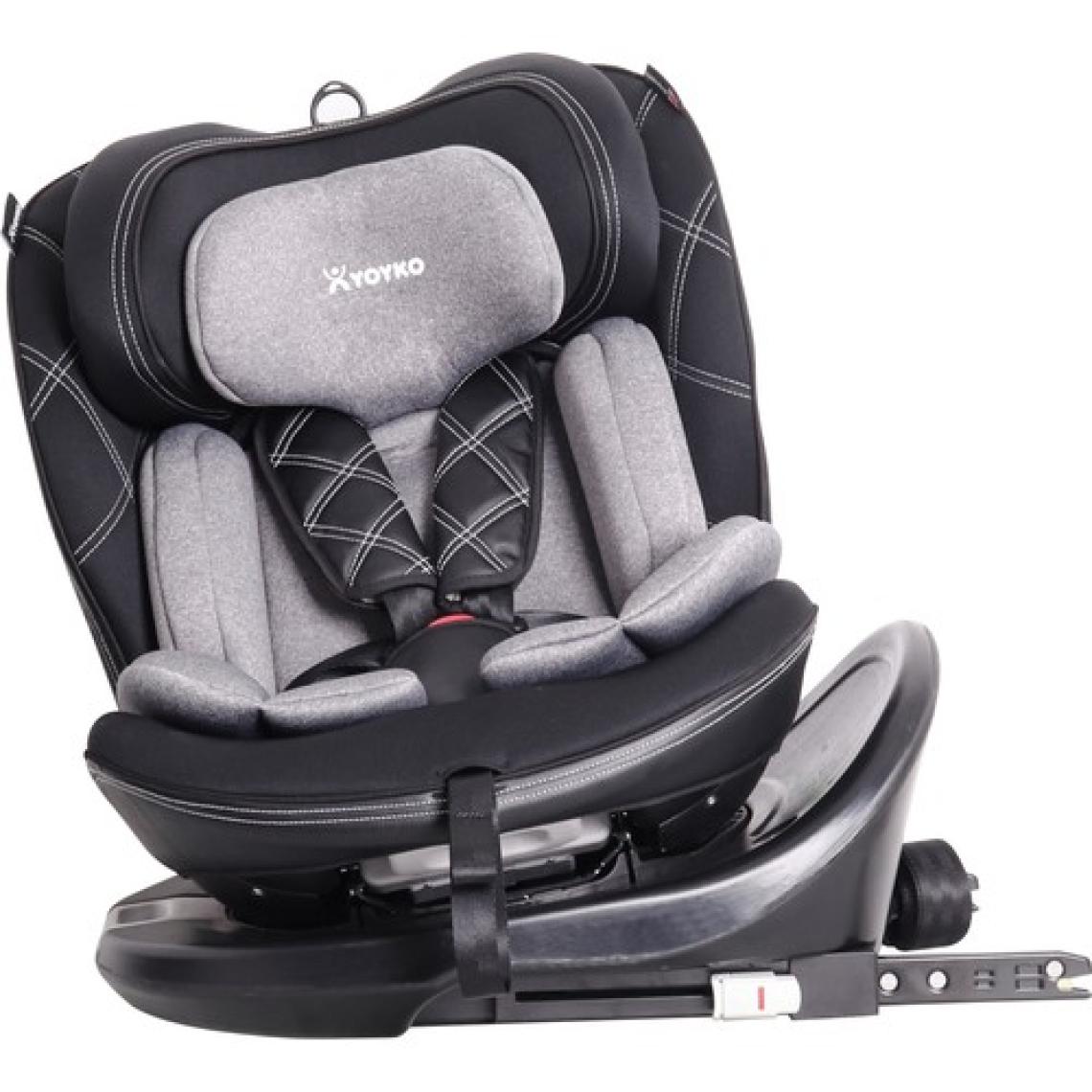 Yoyko Ultimate 360 ° Dönebilir Yatabilir 0-36 Kg Deri Oto Koltuğu ISOFIX/SIP/LATCH Gri