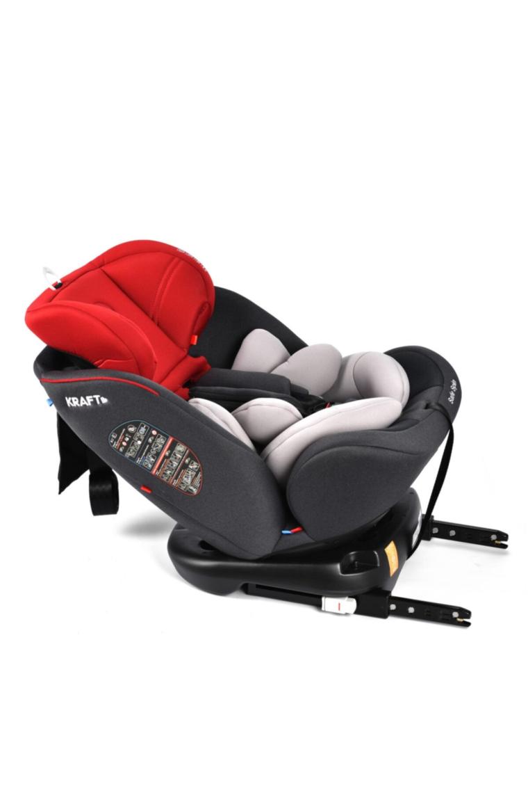 Kraft Safe Spin 360° Isofixli 0-36 kg Oto Koltuğu Kırmızı-Gri