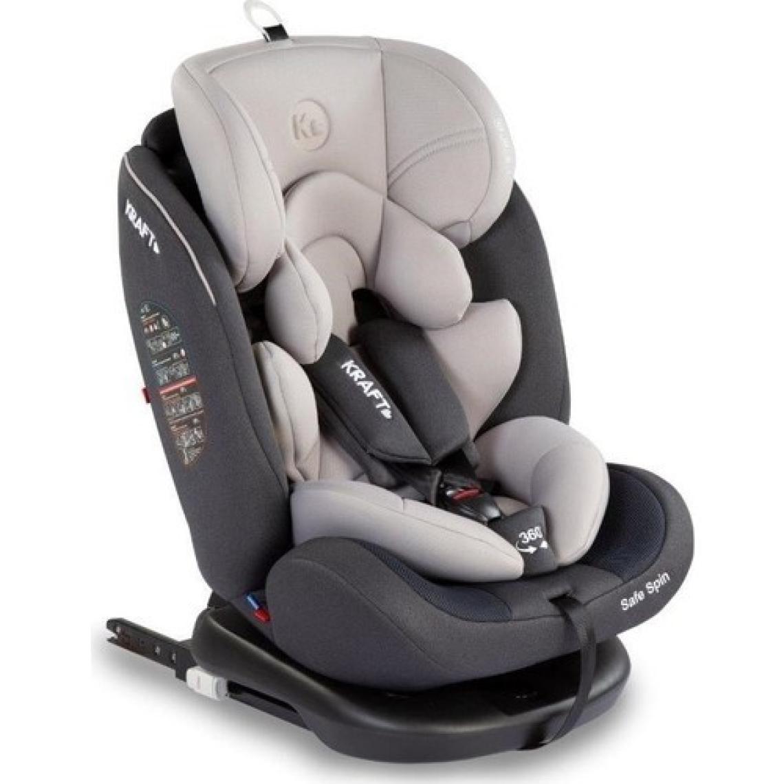 Kraft Safe Spin 360° Isofixli 0-36 kg Oto Koltuğu Açık Gri
