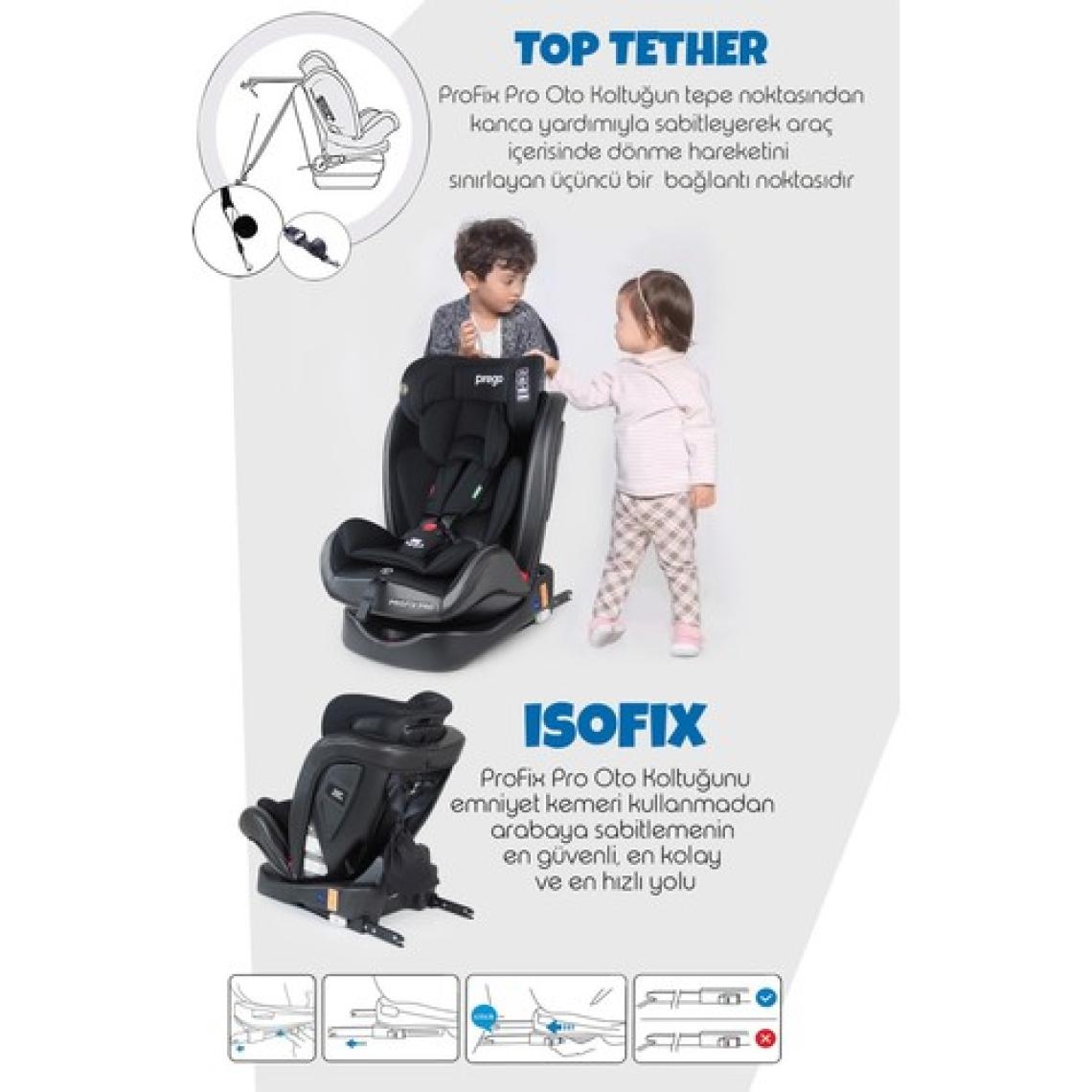 Prego 4083 Profix Isofix 0-36 kg Oto Koltuğu Siyah