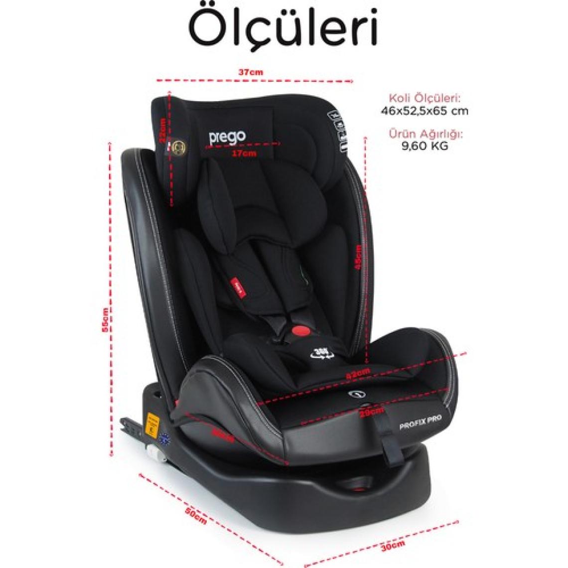 Prego 4083 Profix Isofix 0-36 kg Oto Koltuğu Siyah