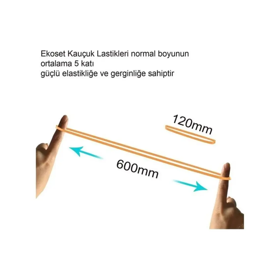 Ekoset Geniş Kalın Kauçuk Paket Ambalaj Kasa Lastiği 120 x 5 mm 100'LÜ