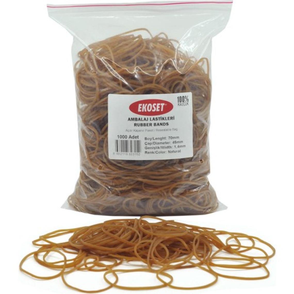 Ekoset Kauçuk Paket Ambalaj Para Lastiği 70'lik 1000 Adet 70 mm