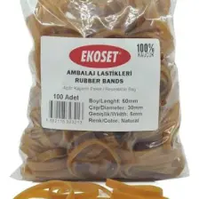 Ekoset Kalın Kauçuk Paket Ambalaj Para Lastiği 50 x 5 mm 100'LÜ
