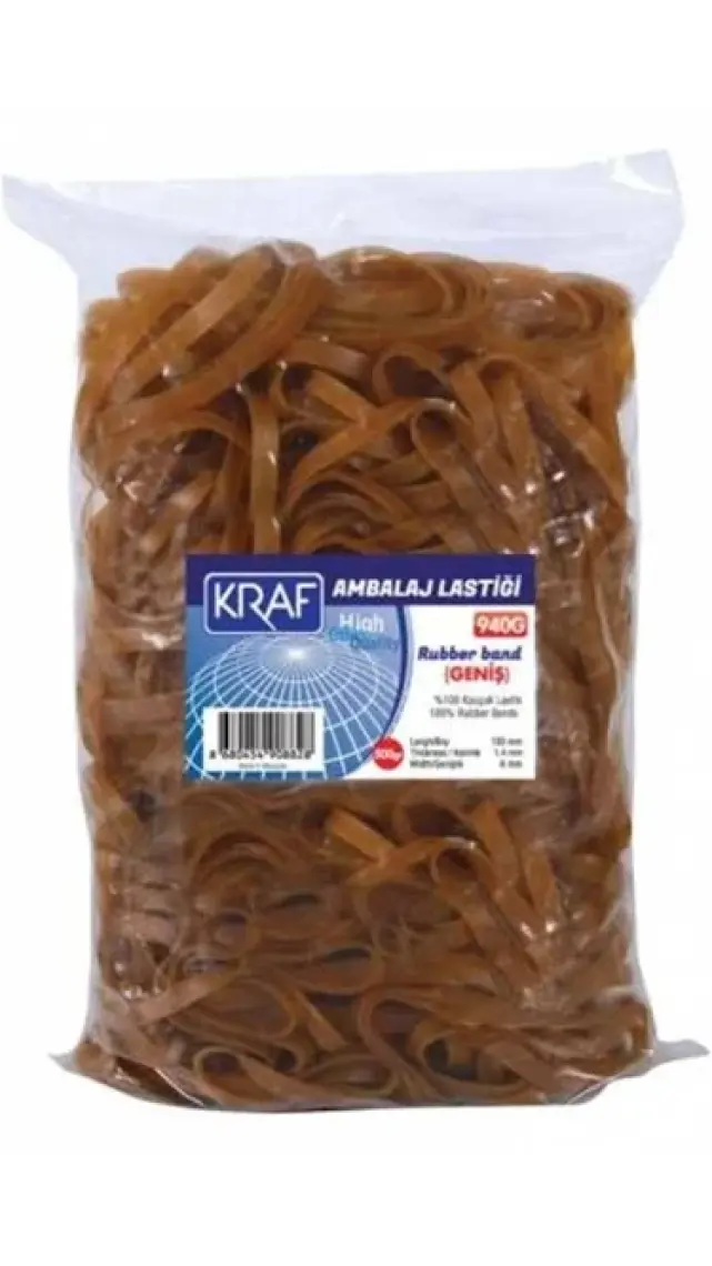 Kraf Geniş Ambalaj Lastiği %100 Kauçuk 500 gr. (940G)