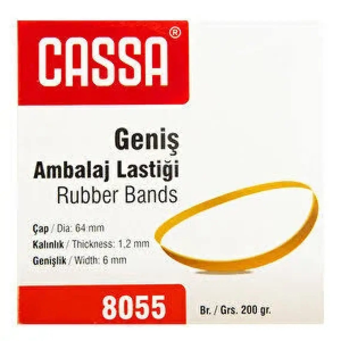Cassa 8055 Ambalaj Lastiği  Kauçuk 200Gr Geniş
