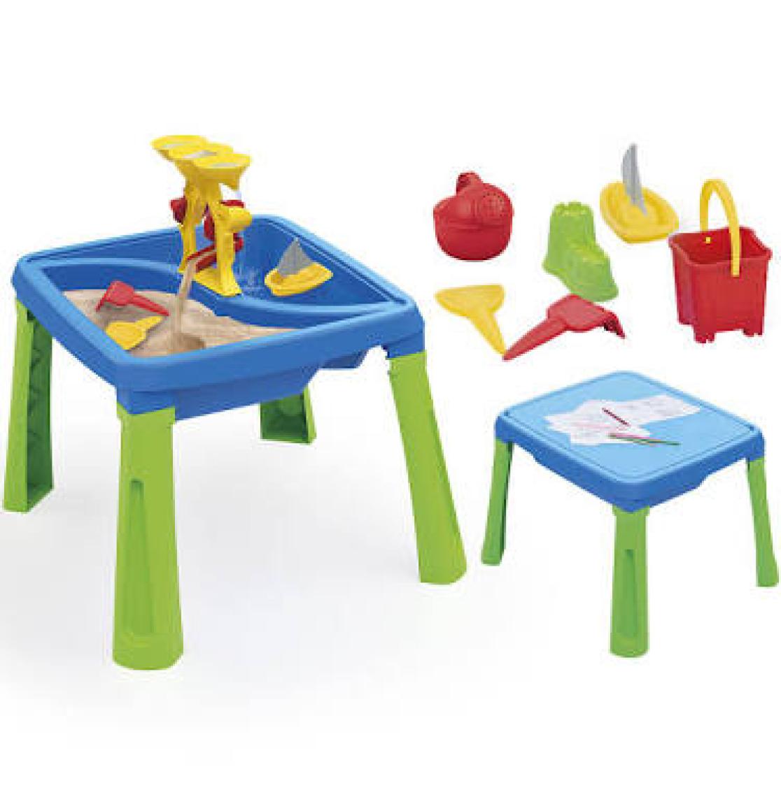 Dolu Su ve Kum Yaratıcılık Masası - Renkli Plastik, Çok Amaçlı Montessori Uyumlu Eğitici Oyun Seti, İç ve Dış Mekan için