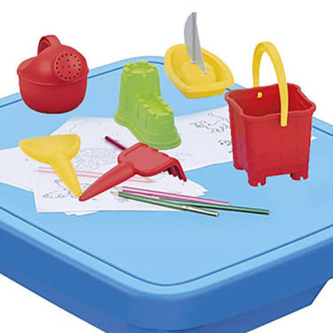 Dolu Su ve Kum Yaratıcılık Masası - Renkli Plastik, Çok Amaçlı Montessori Uyumlu Eğitici Oyun Seti, İç ve Dış Mekan için