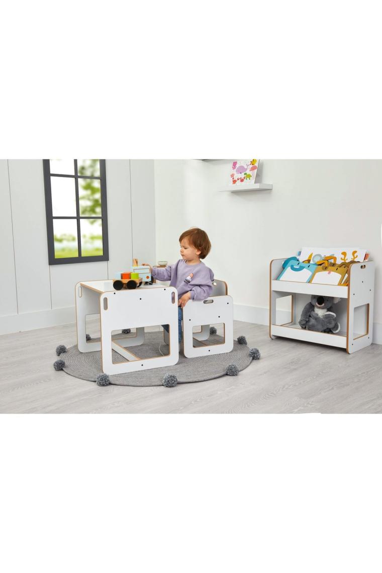2-4 Yaş Kumru Montessori Çocuk Oyun, Çalışma, Aktivite Masası Ve Sandalyesi / Beyaz
