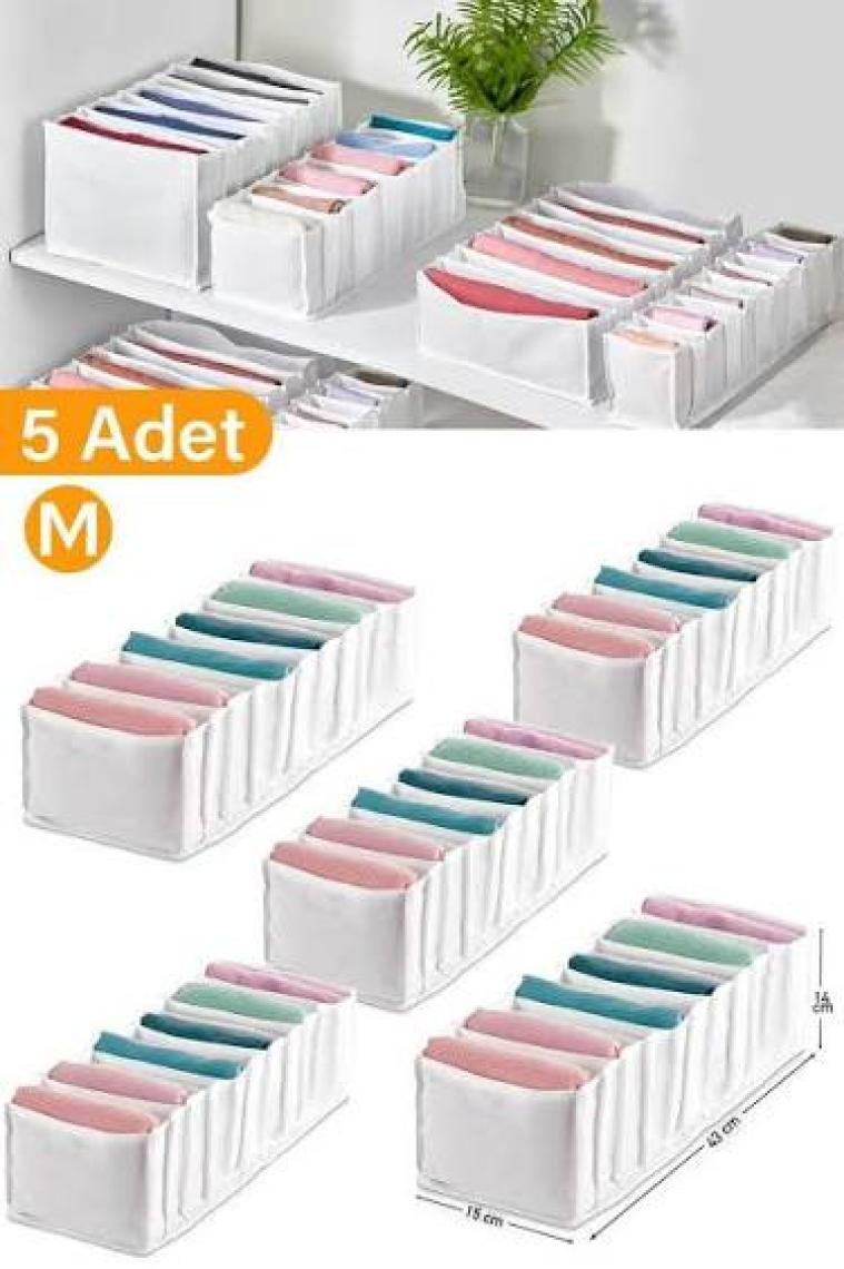Serstil 5 Adet - Medium 11 Gözlü Çekmece Içi Düzenleyici Organizer 16 x 40 x 12