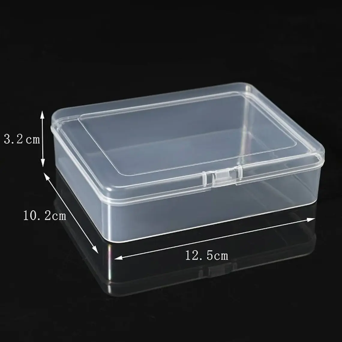 Spelt 12,5cm Mini Şeffaf Eşya Takı Elektronik Saklama Kutusu Organizer Düzenleyici Klipsli Kapaklı Kutu
