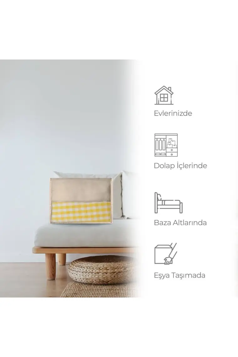 Cuty Home Ev Tekstil Bej Valiz Organizer-4'lü Set