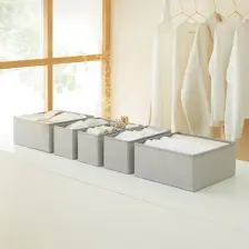 6'lı Gri Çekmece Içi Dolap Çamaşır Düzenleyici Çocuk Odası Katlanır Saklama Kutusu Organizer Set