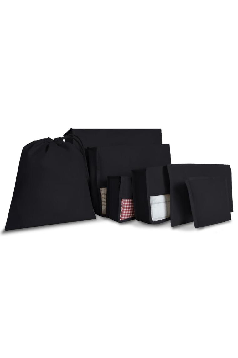 Cuty Home Ev Tekstil Siyah Valiz Organizer-7'li Set