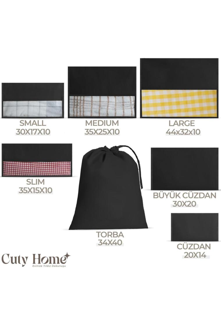 Cuty Home Ev Tekstil Siyah Valiz Organizer-7'li Set