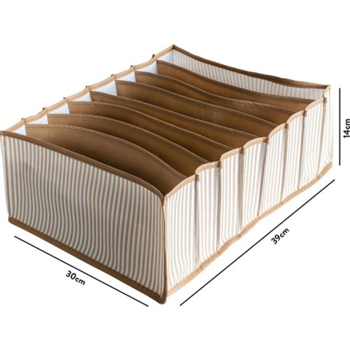 Serstil 8 Gözlü Çekmece Içi Bej Çizgili Düzenleyici Organizer - Xlarge 30 x 39 x 14 cm