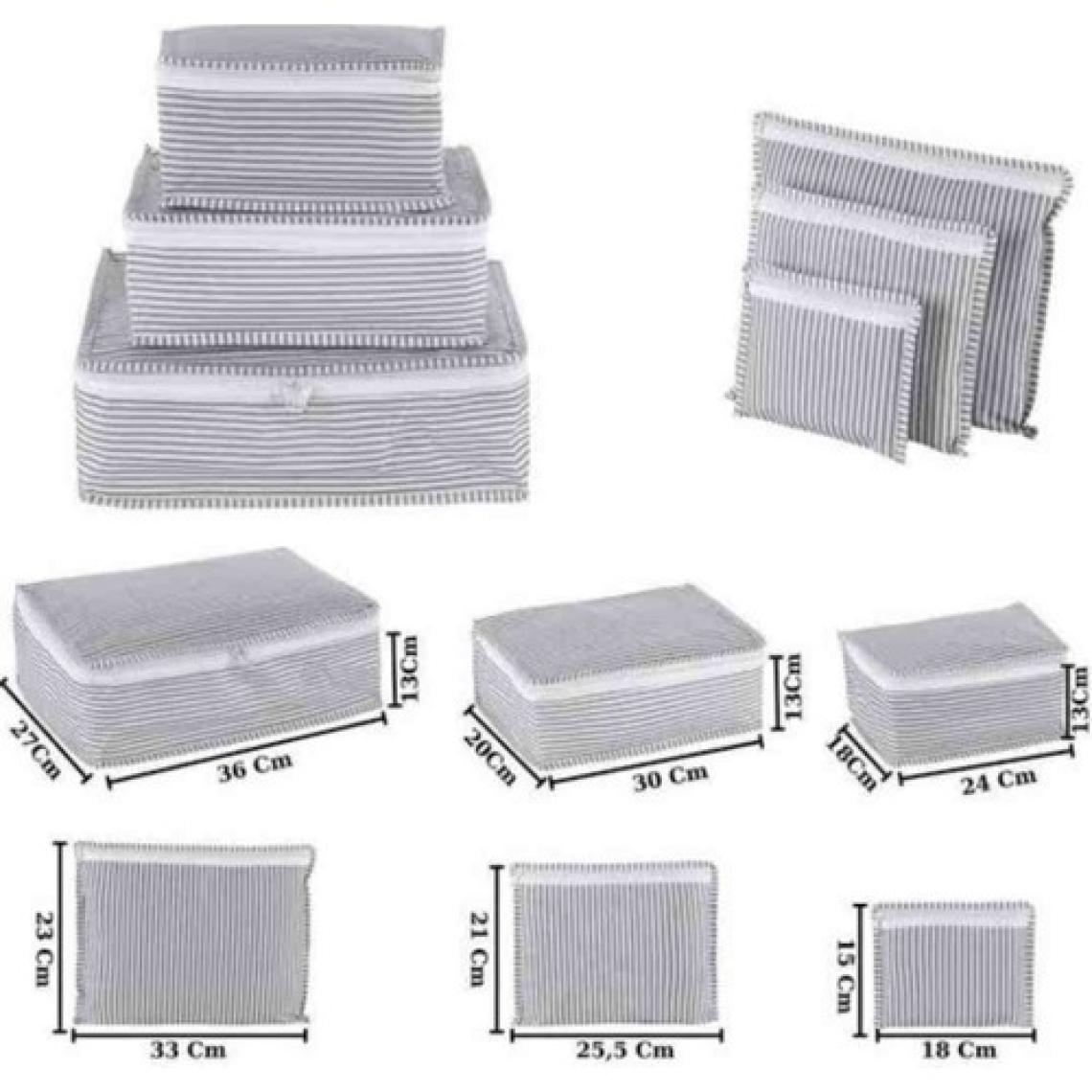 Melek Store  Bavul Içi Düzenleyici Valiz  Organizer 6 Lı Set - Çizgili