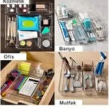 16'lı Mega Modüler Set Çekmece İçi Düzenleyici - Makyaj Takı Organizer - Banyo Mutfak Düzenleyici
