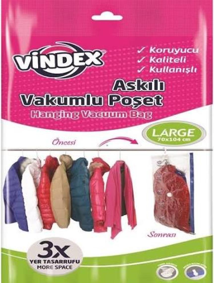 Vindex Vakumlu Poşet Large Askılı 70X104
