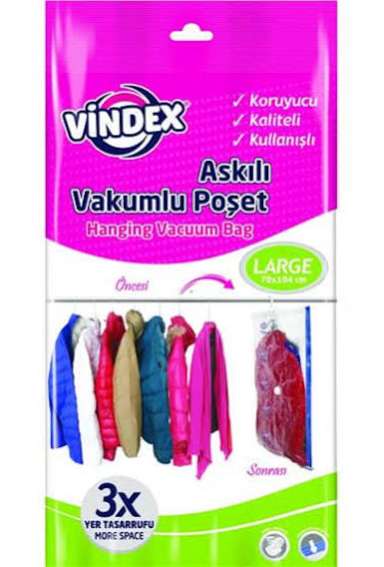 Vindex Vakumlu Poşet Large Askılı 70X104