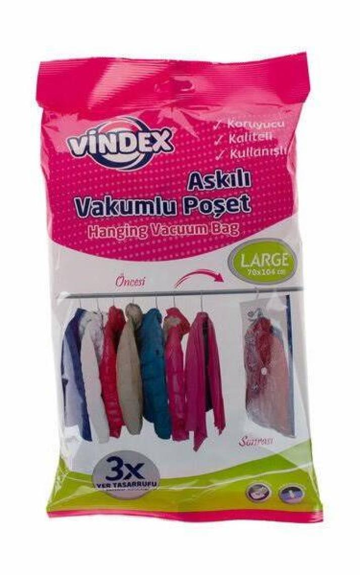 Vindex Vakumlu Poşet Large Askılı 70X104