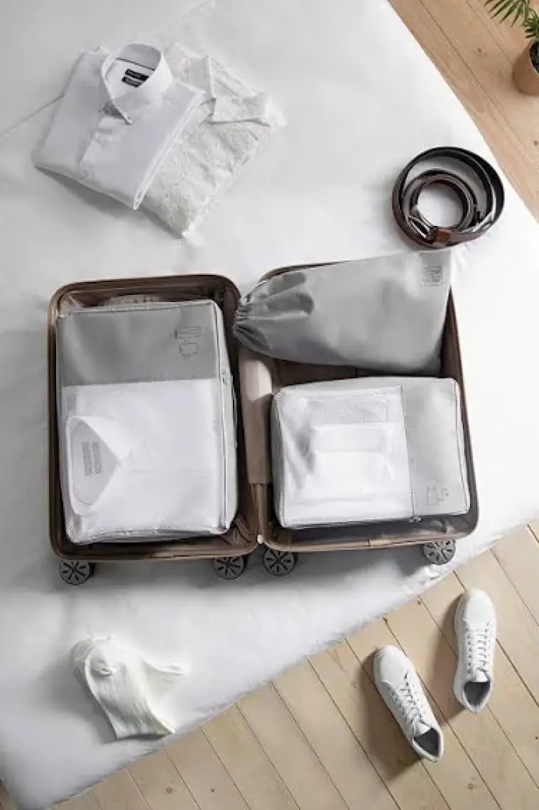 Ocean Home Textile 3'lü Gri Valiz Düzenleyici Bavul İçi Organizer Set