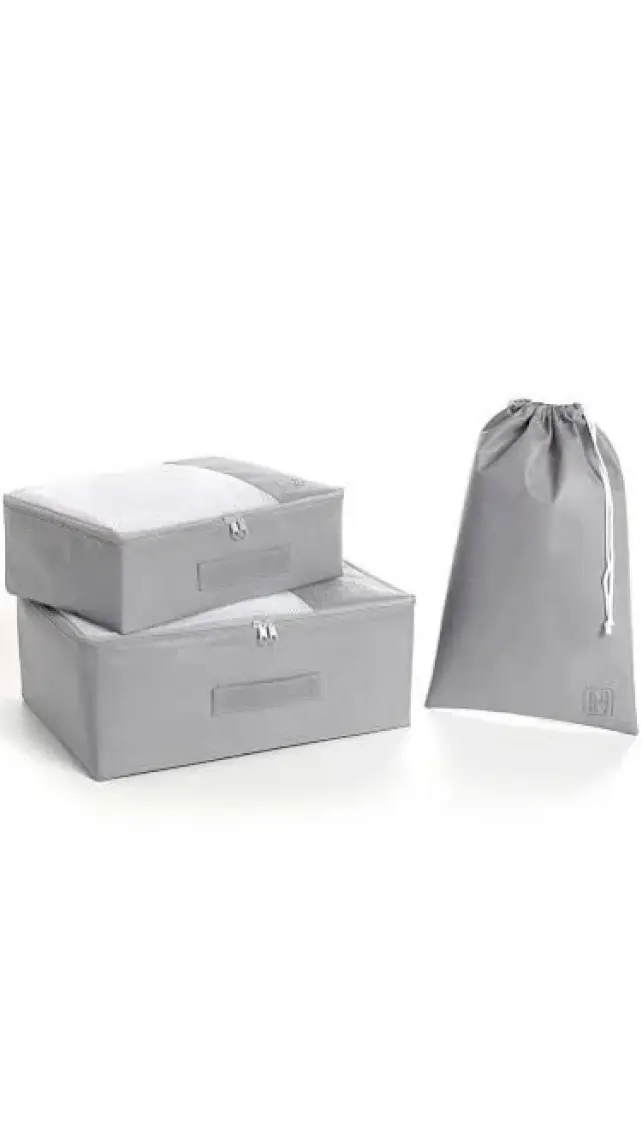 Ocean Home Textile 3'lü Gri Valiz Düzenleyici Bavul İçi Organizer Set