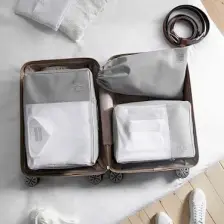 Ocean Home Textile 3'lü Gri Valiz Düzenleyici Bavul İçi Organizer Set
