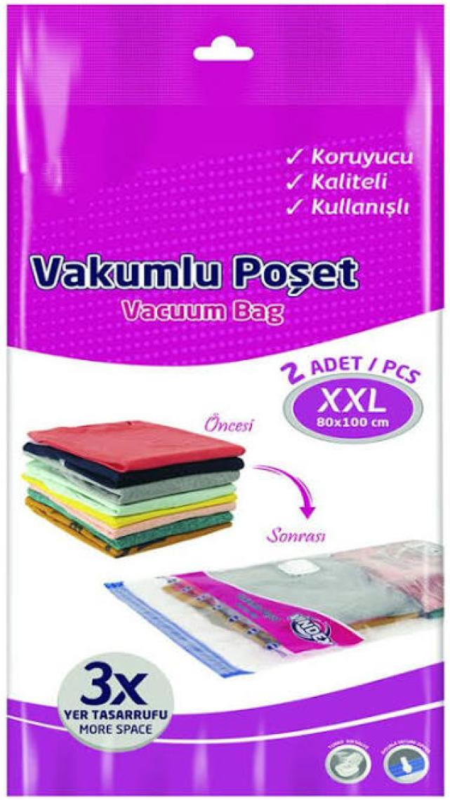 Vindex Vakumlu Poşet Xxl 2li 80X100