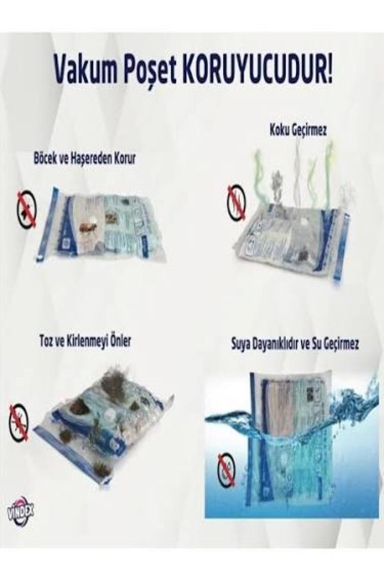 Vindex Vakumlu Poşet Xxl 2li 80X100