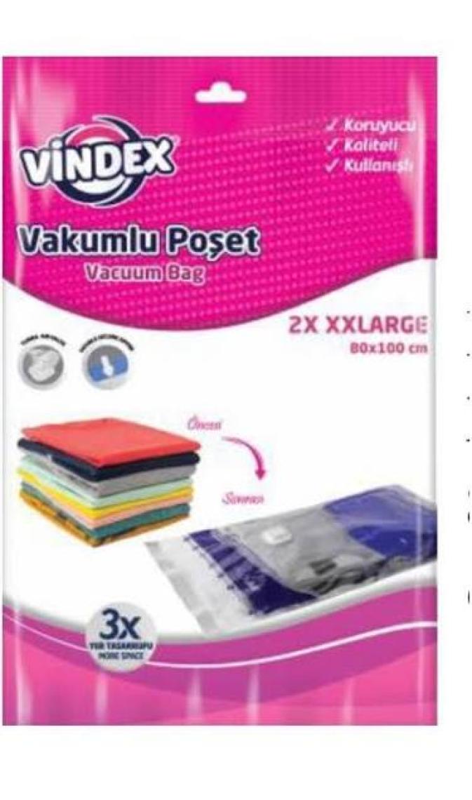 Vindex Vakumlu Poşet Xxl 2li 80X100