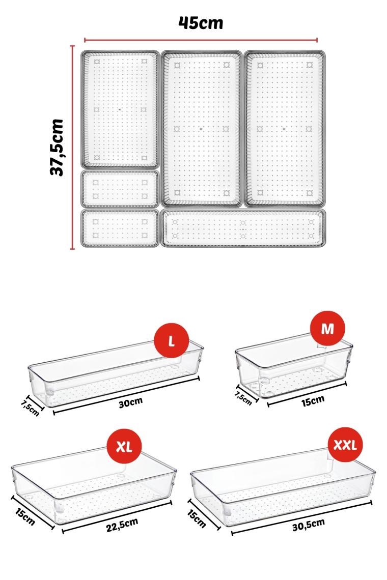 Nandy Home 6 Parça Çekmece Içi Düzenleyici, Organizer Set
