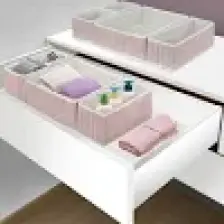 Prendi Home 4'lü Pudra Çizgili Dolap,çekmece Içi Organizer Düzenleyici Seti 28 x 28 x 13-28 x 13 x 13-13 x 13 x 13